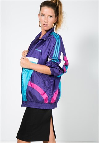 VINTAGE 80'S USA ADIDAS SHELL SPORT JACKET / S1382