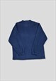 VINTAGE 90S FILA EMBROIDERED LOGO CREW-NECK FLEECE IN NAVY