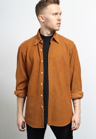 VINTAGE HUGO BOSS CORDUROY SHIRT BROWN