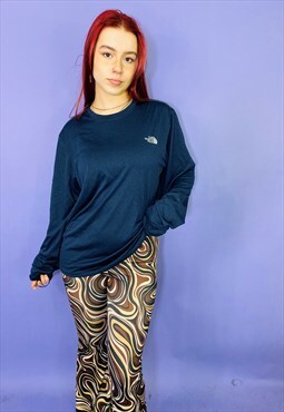 Vintage 90s The North Face Blue Long Sleeve T-Shirt