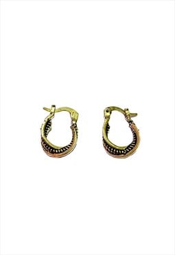 Gold Mini Twisted Boho Hoop Earrings
