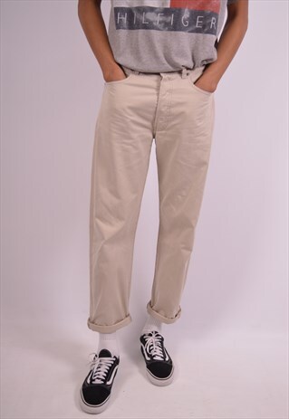LEVI'S 451 MENS VINTAGE TROUSERS W34 L31 BEIGE 90S