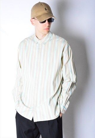 VINTAGE 90S PASTEL STRIPED LONG SLEEVE SHIRT
