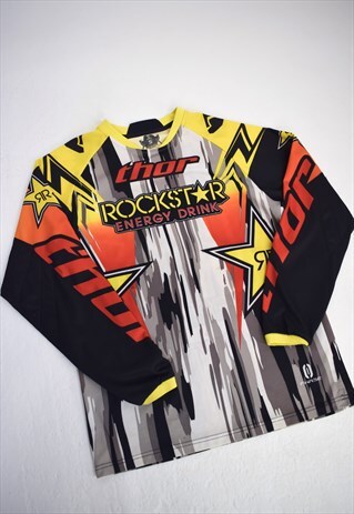 VINTAGE 90S ROCKSTAR ENERGY DRINK ORANGE BLACK SWEATSHIRT
