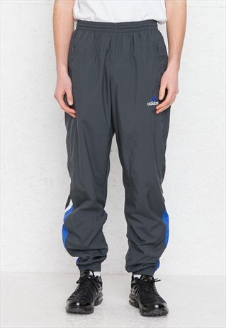 VINTAGE RETRO GREY ADIDAS TRACK BOTTOMS JOGGERS
