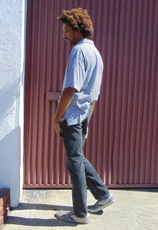 90S MINIMALIST SKATER GREY FLAT FRONT CORDUROY TROUSER 32