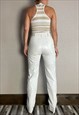 VINTAGE 80S BETTY BARCLAY WHITE LEATHER TROUSERS