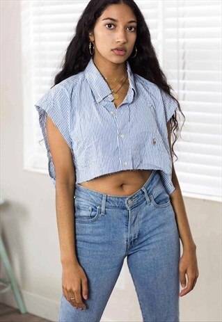 VINTAGE RALPH LAUREN REWORKED CROP TOP LOGO 90S X 3.7