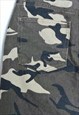 Y2K KHAKI CAMO DISTRESSED DENIM MINI SKIRT