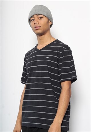 VINTAGE NIKE STRIPED T-SHIRT NAVY BLUE