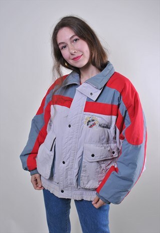 VINTAGE GRAY WOMAN SKI SUIT JACKET