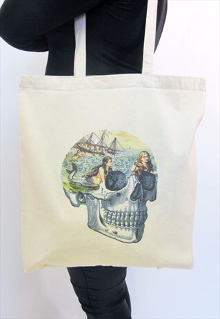 MERMAID SKULL TOTE BAG