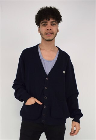 VINTAGE 90'S LACOSTE NAVY CARDIGAN