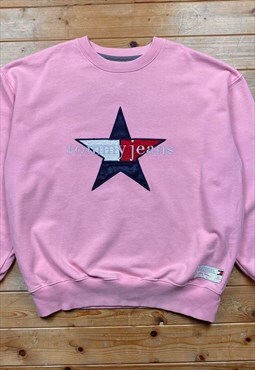 Vintage Tommy Hilfiger pink spellout sweatshirt large 
