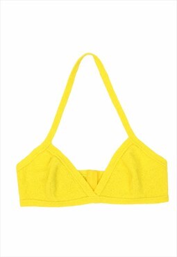 Moschino SS 2015 Terry cloth yellow halter top