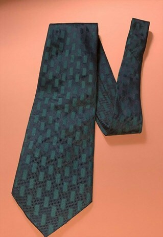 MENS VINTAGE NAVY BLUE & GREEN BERKERTEX TIE