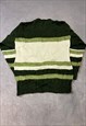 VINTAGE KNITTED JUMPER EMBROIDERED SKIERS PATTERNED SWEATER