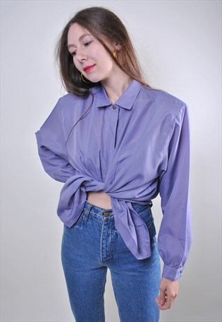 VINTAGE WOMEN MINIMALIST SECRETARY BLOUSE FOR WORK
