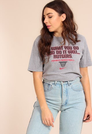 VINTAGE 90S NIKE BASKETBALL T-SHIRT IN GREY