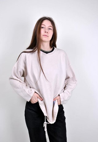 VINTAGE BEIGE OVERSIZE LACE SPORT SWEATSHIRT