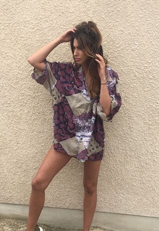 PATTERNED OVERSIZED RETRO VINTAGE UNISEX FESTIVAL SHIRT