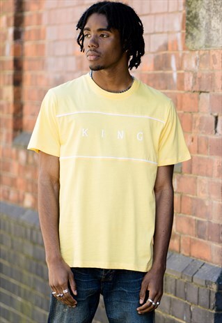 STEPNEY T-SHIRT IN YELLOW WITH WHITE PRINT