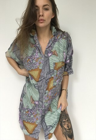 PATTERNED OVERSIZED RETRO VINTAGE UNISEX FESTIVAL SHIRT