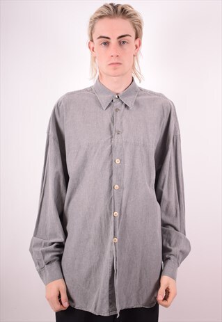 VERSACE MENS VINTAGE SHIRT XL GREY 90S