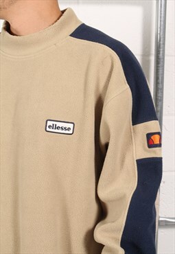 Vintage Ellesse Sweatshirt Beige Casual Fleece Jumper Large