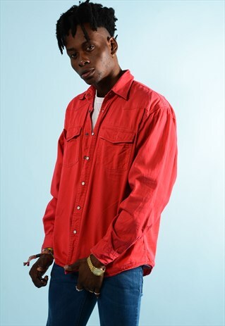 RED DENIM SHIRT