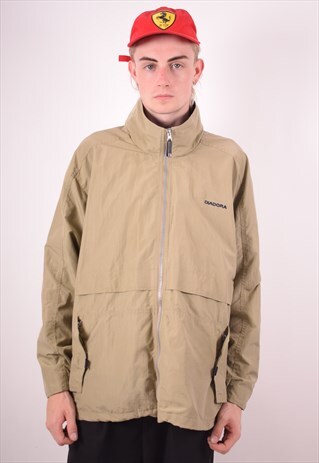 DIADORA MENS VINTAGE JACKET XL KHAKI 90S