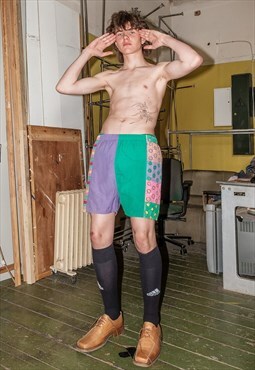 90's Vintage multicolour summer beach shorts