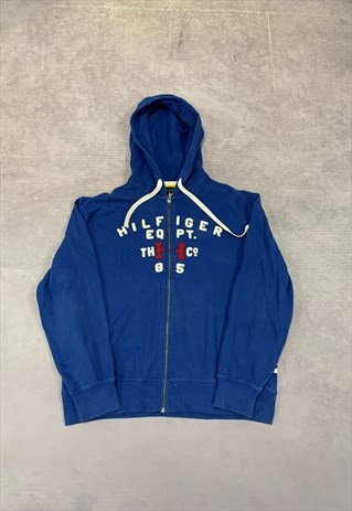 TOMMY HILFIGER HOODIE ZIP UP EMBROIDERED LOGO SWEATSHIRT