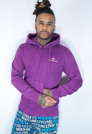 CHAMPION EMBROIDED VINTAGE HOODIE PURPLE