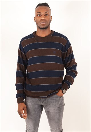 VINTAGE RALPH LAUREN CHAPS JUMPER BROWN & NAVY BLUE