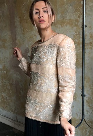 FULLY EMBELLISHED PEACH TOP