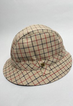 70's Dannimac Heritage Check Brown Bucket Hat XS