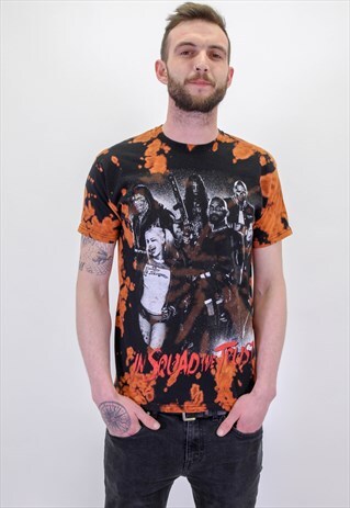 VINTAGE GRAPHIC TIE DYE TEE T-SHIRT IN BLACK LARGE