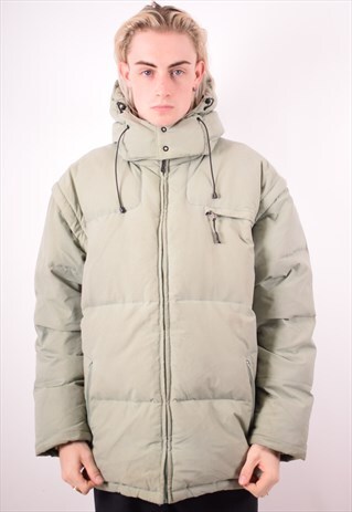 FILA MENS VINTAGE PADDED JACKET XXL KHAKI 90S
