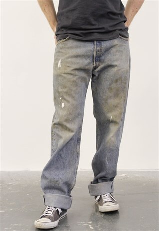 VINTAGE BLUE LEVI'S 501 PAINT JEANS