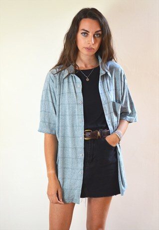 90S VINTAGE BERTEX MINIMAL SQUARE PATTERN SHORT SLEEVE SHIRT