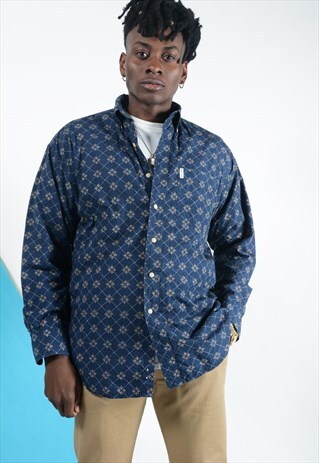 VINTAGE CHAPS PATTERN SHIRT IN BLUE.