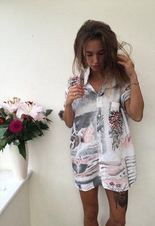 CRAZY PATTERN OVERSIZED UNISEX RETRO VINTAGE FESTIVAL SHIRT