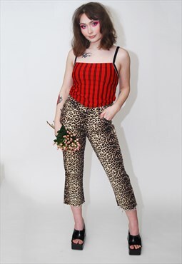 Guess Crop Trousers (29) vintage 90s capri cutoff leopard 80