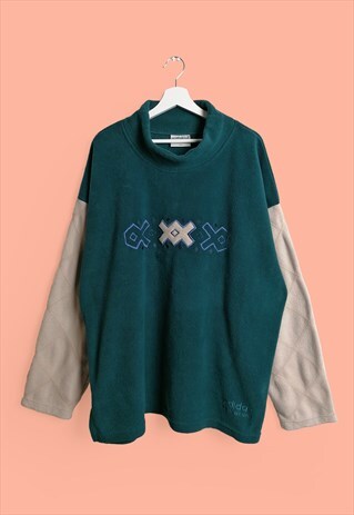 VINTAGE 90'S ADIDAS ADVENTURE FLEECE SWEATSHIRT TEAL GREEN