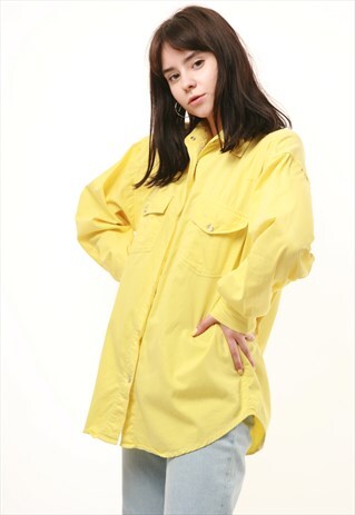 80S VINTAGE DENIM OVERSIZED YELLOW SHIRT 773