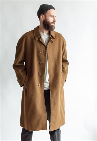 VINTAGE 60S CLASSIC WOOL COAT IN BROWN