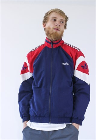 90S VINTAGE MENS ADIDAS WINDBREAKER TRACK SUIT LOGO JACKET
