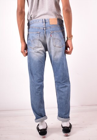 LEVI'S 501 MENS VINTAGE JEANS W34 L34 BLUE 90S