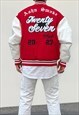 RED OVERSIZED BASEBALL VARSITY JACKET